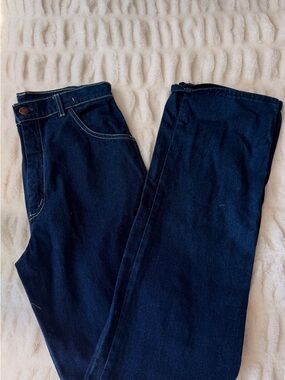 Men's Dark Blue Denim Jeans - Classic Straight Fit